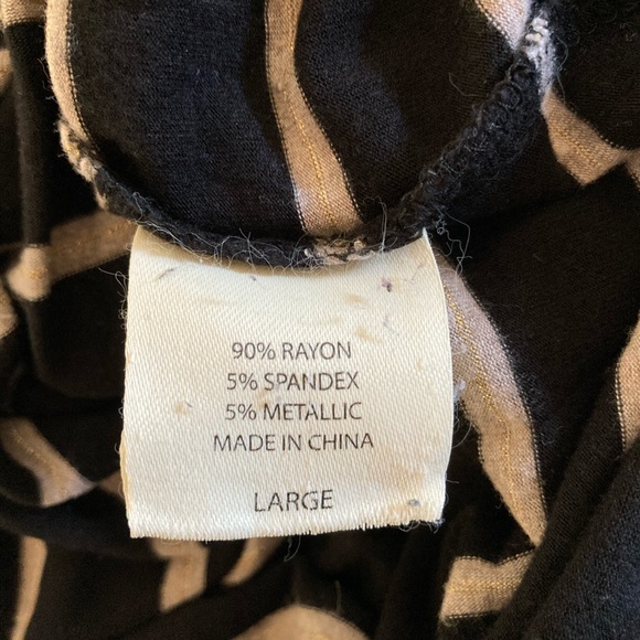 Soma luxuriously soft Large night shirt loungewear long sleeve metallic striped - Picture 7 of 8